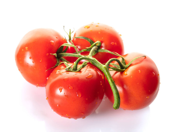 Ripe tomato branch on white isolated background - Photo, Image