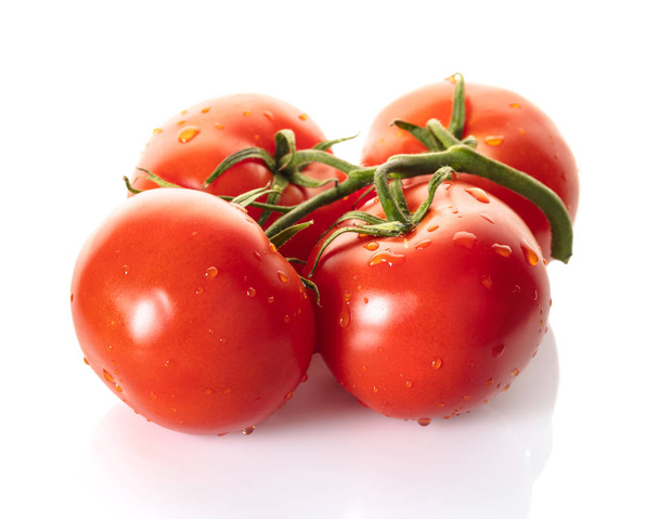 Ripe tomato branch on white isolated background - Φωτογραφία, εικόνα