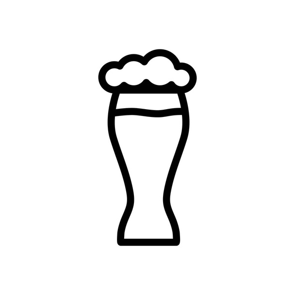 Beer glass. Simple linear icon with thin outline - Vector, Image