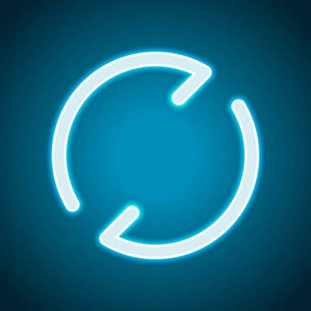 Simple arrows, update, reload. Navigation icon. Simple arrow, backward. Navigation icon. Linear symbol with thin line. One line style. Neon style. Light decoration icon. Bright electric symbol - Vetor, Imagem