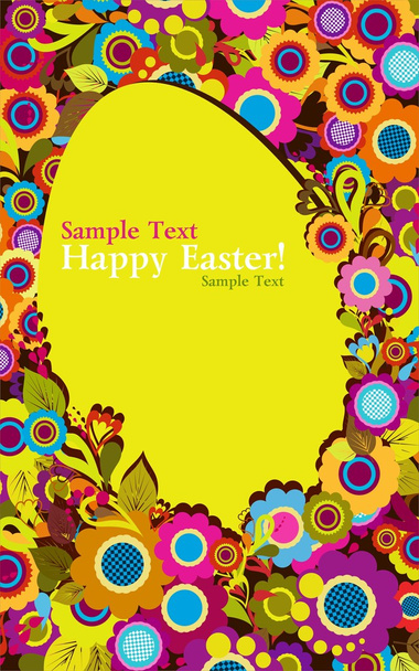 Easter egg with floral elements - Vector, Image