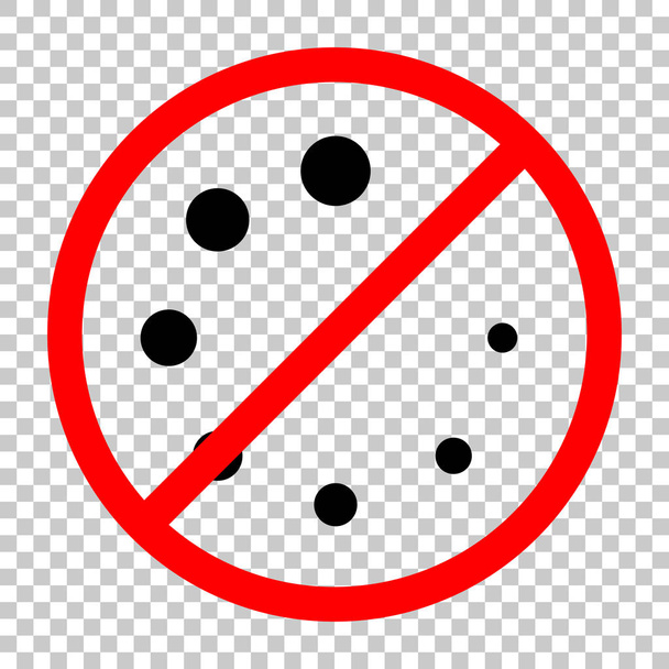 Eenvoudig laden symbool. Niet toegestaan, zwarte object in rood waarschuwingsbord met transparante achtergrond - Vector, afbeelding