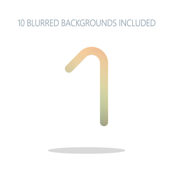 Number one, numeral, simple letter. Colorful logo concept with simple shadow on white. 10 different blurred backgrounds included - Vector, Image