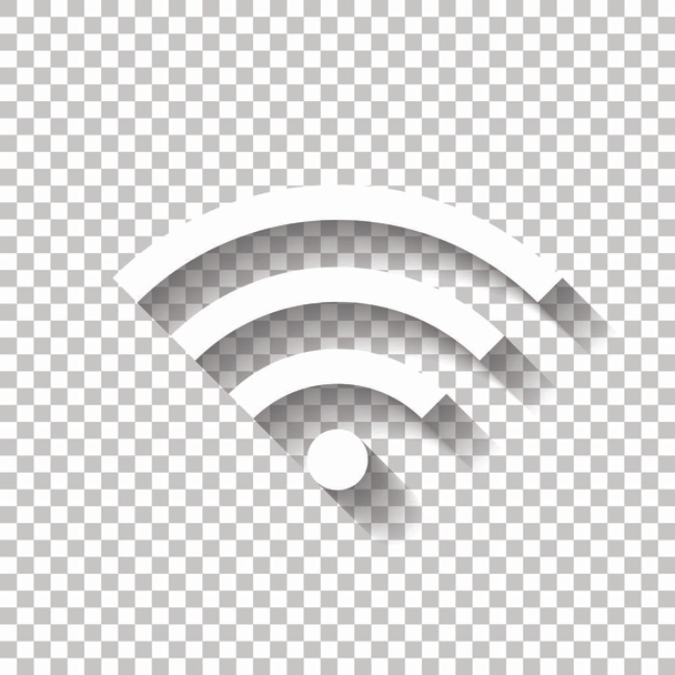 Icono wi-fi. Icono blanco con sombra sobre fondo transparente
 - Vector, Imagen