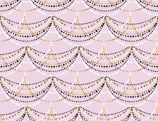 Pastell Rose minimale Punkte Girlande nahtloses Muster - Vektor, Bild