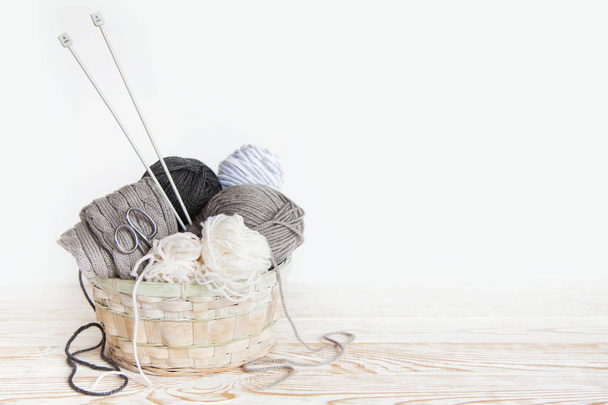 Accessories for needlework. Hobby knitting. Women's business. - Fotoğraf, Görsel