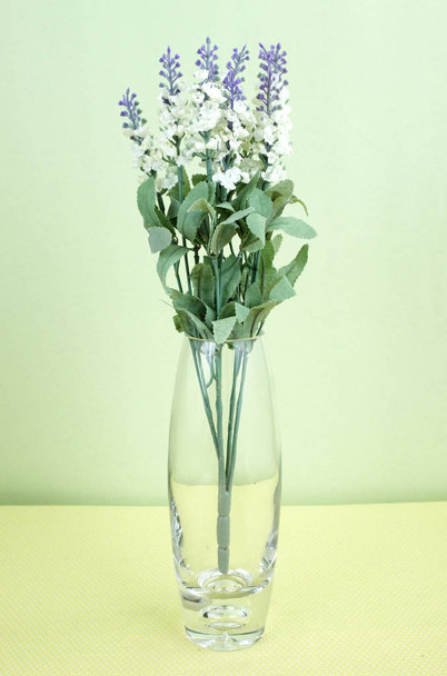Primer plano de la flor en flor sobre fondo verde claro
  - Foto, Imagen