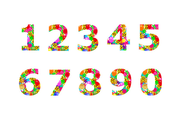 numbers on a white background - Vector, Image
