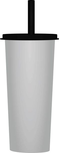 Copo de café descartável com palha. ilustração vetorial
  - Vetor, Imagem