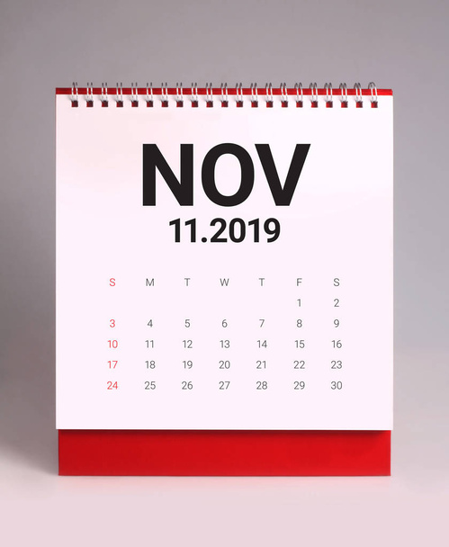 Simple desk calendar for november 2019 - Photo, Image