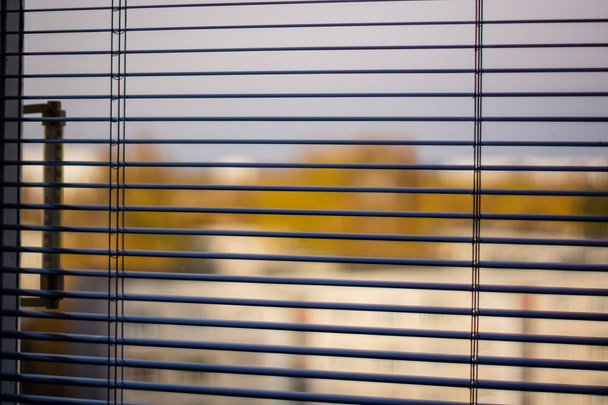 texture of modern window shutters on blurred background - Photo, Image