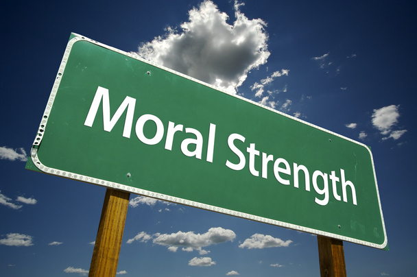 moralną siłę zielony znak - Zdjęcie, obraz
