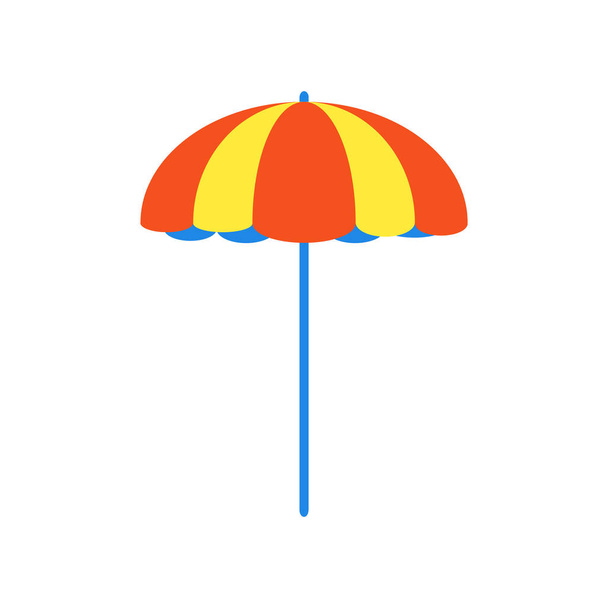 Pláž deštník plochý design vektorové ilustrace izolované na bílém pozadí cestování dovolená ikona znaménko. - Vektor, obrázek