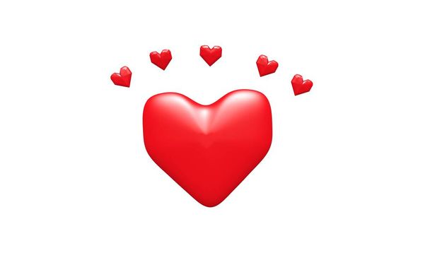 Красные сердца на белом фоне  - Фото, изображение