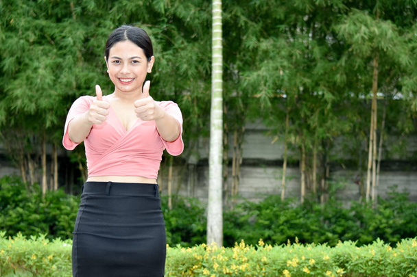 Filipina Female With Thumbs Up - Фото, зображення