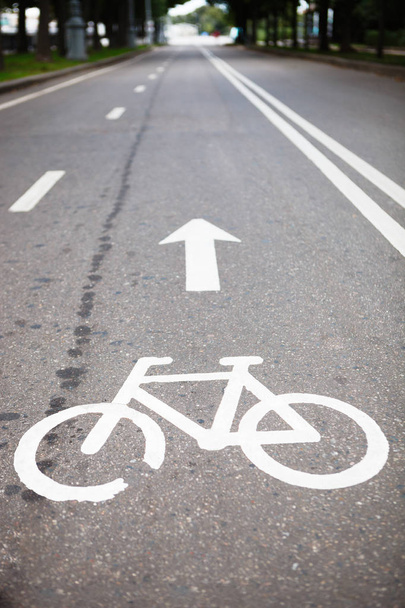 bicycle lane sign on road - Foto, immagini