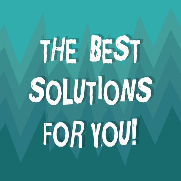 Writing note showing The Best Solutions For You. Business photo showcasing Successful ideas for solving inconveniences ZigZag Spiked Design MultiColor Blank Copy Space for Poster Ads. - Photo, Image