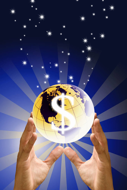 Salvar el mundo con el concepto de dinero
 - Foto, imagen