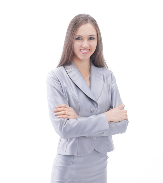 portrait of a confident business lady .isolated on white - Zdjęcie, obraz