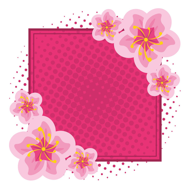 Frame with flowers - Vector, Imagen
