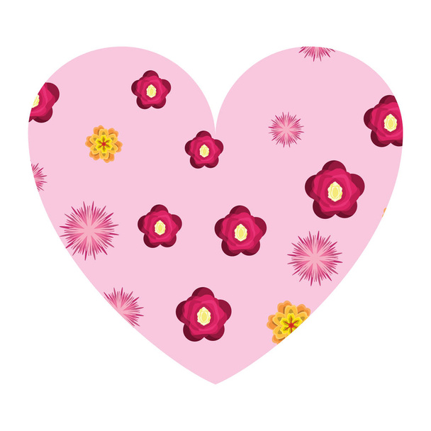 Floral heart shape - Vector, Image