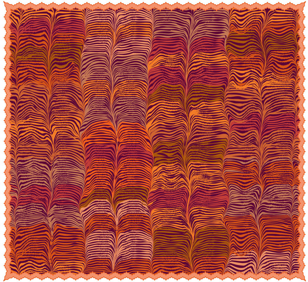 Kleurrijke mat met gestreepte golvenpatroon van grunge en bovenwettelijke geïsoleerd op wit - Vector, afbeelding