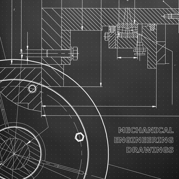 Backgrounds of engineering subjects. Technical illustration. Black background. Points - Vector, Image