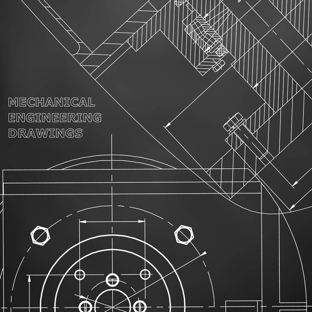 Mecânica. Design técnico. Cobertura, panfleto, banner. Identidade Corporativa. Fundo preto
 - Vetor, Imagem