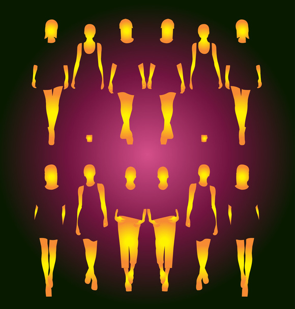 women silhouettes fashion - Vector, Image