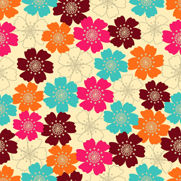Seamless pattern with a floral pattern. - Διάνυσμα, εικόνα