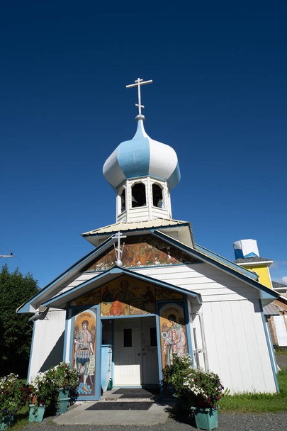 ニコラエフスク アラスカのロシア語古い信者教会 - 写真・画像