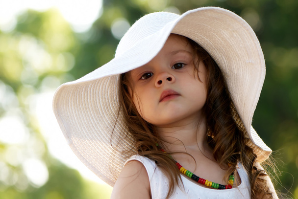 Portrait Little girl in hat - Foto, Imagem
