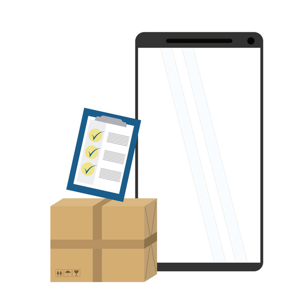 Online delivery and logistics with smartphone concept vector illustration graphic design - Vector, Image
