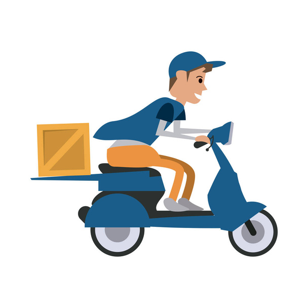 Livraison rapide et logistique en illustration vectorielle scooter design graphique
 - Vecteur, image