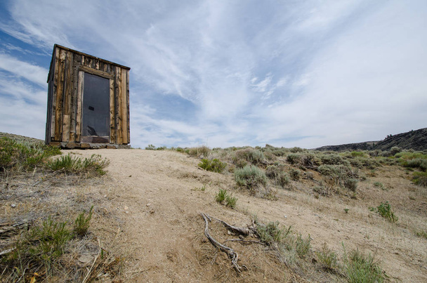 View of an old outhouse in South Pass City Wyoming - Photo, Image