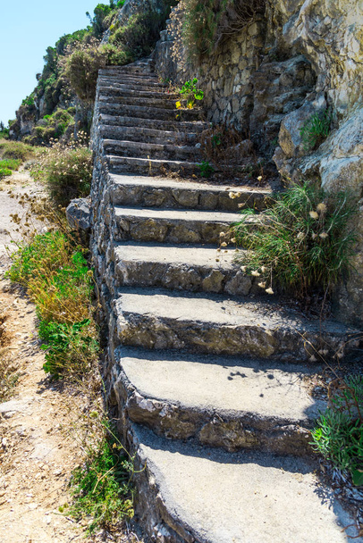 Stone staircase leading into mountain - Foto, Imagem