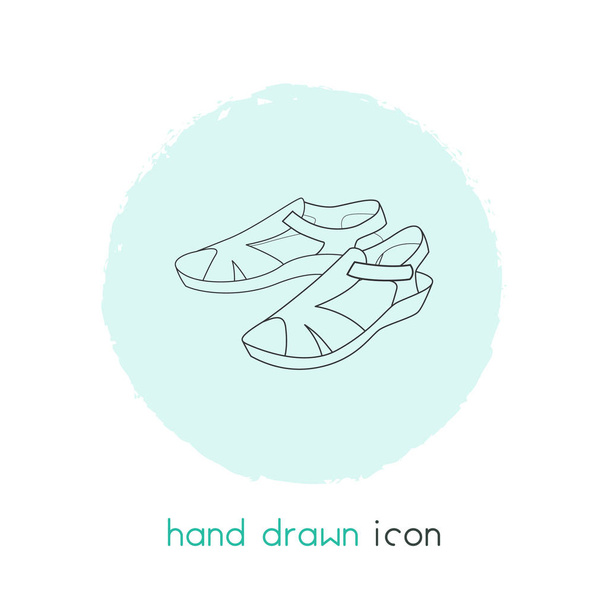 Sandales icône ligne élément. Illustration vectorielle de la ligne d'icône de sandales isolées sur un fond propre pour la conception de logo de votre application mobile Web
. - Vecteur, image