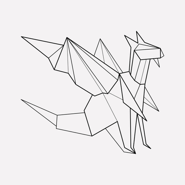 Элемент линии иконок Оригами. Векторная иллюстрация линии иконок оригами на чистом фоне для дизайна логотипа вашего мобильного приложения
. - Вектор,изображение