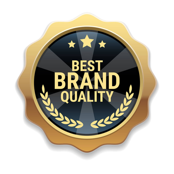 Golden badge. Brand Quality marker. Vector illustration - ベクター画像