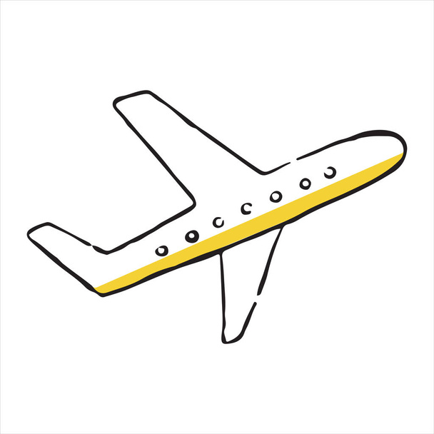 Airplane doodle icon. Vector illustration - Vector, Image