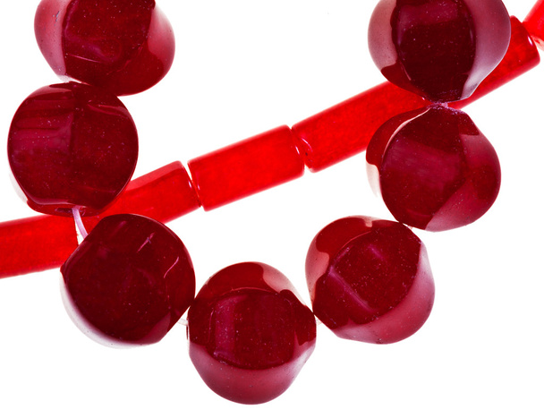 cordas de colares de jade vermelho
 - Foto, Imagem