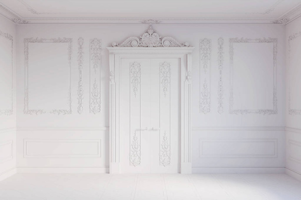 3d illustration. Door in the classical interior - Фото, зображення
