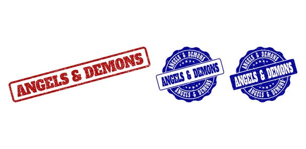 ANGELS and DEMONS Grunge Stamp Seals - Vector, Image