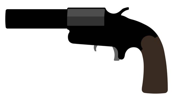 Flare-gun. Raketlancering. Vector silhouet wapen pistool - Vector, afbeelding