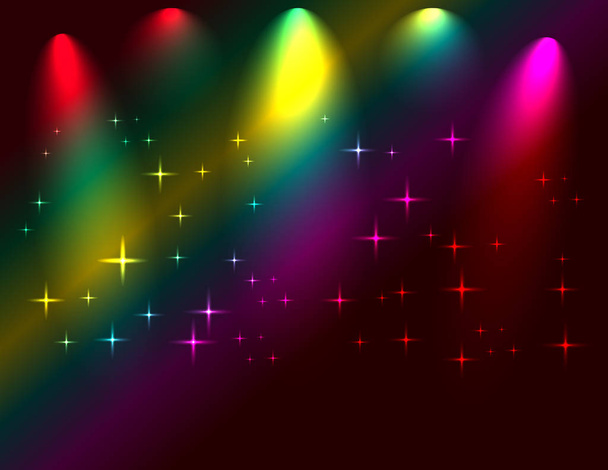 Фоновая сцена с разными цветовыми фонарями
 - Вектор,изображение