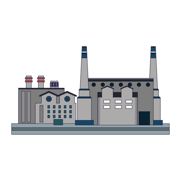 Fabrik Industrie Gebäude isoliert Cartoon Vektor Illustration Grafik Design - Vektor, Bild