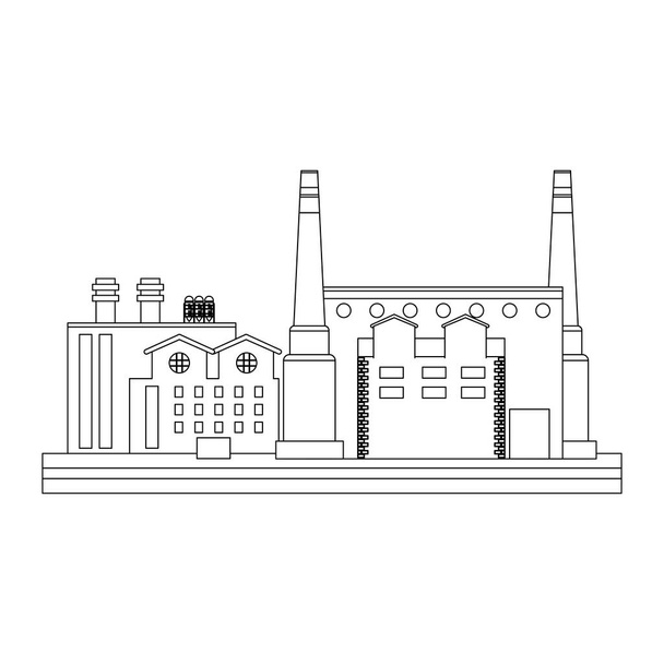 Factory industry building isolated cartoon vector illustration graphic design - Vector, Image