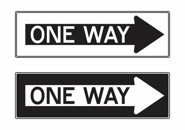 Illustration en deux versions du panneau de signalisation à sens unique
 - Vecteur, image