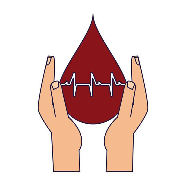 Pokles dárcovství krve v rukou vektorové ilustrace grafický design - Vektor, obrázek