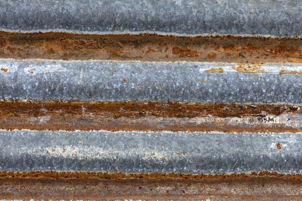Rusty old corrugated sheet iron in Detail - Zdjęcie, obraz